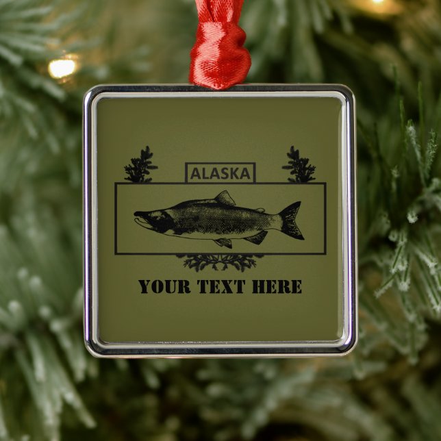 Subdued Alaska Combat Fisherman Badge Metal Ornament (Tree)