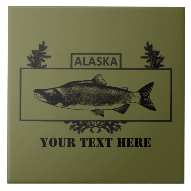 Subdued Alaska Combat Fisherman Badge Tile (Front)