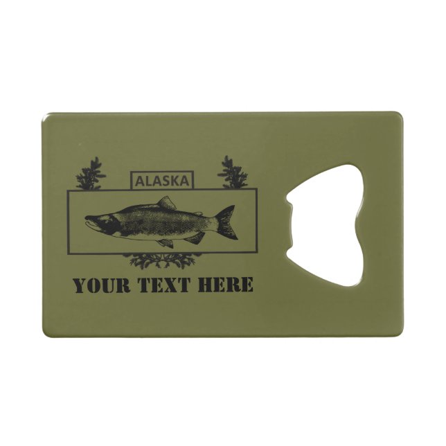 Subdued Alaska Combat Fisherman Badge Wallet Bottle Opener (Front (Horizontal))