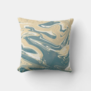 Subdued colour. Blue and Orange Outdoor Pillow