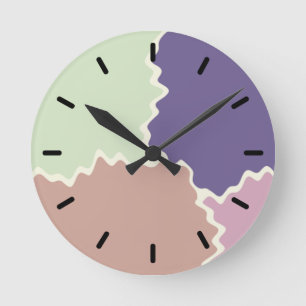 Subdued Colour Combo Round Clock