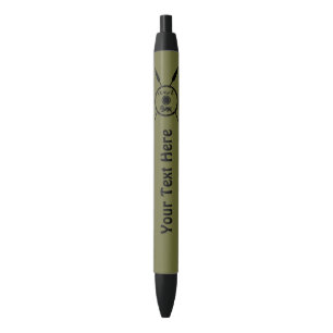 Subdued Maccabee Shield And Spears Black Ink Pen