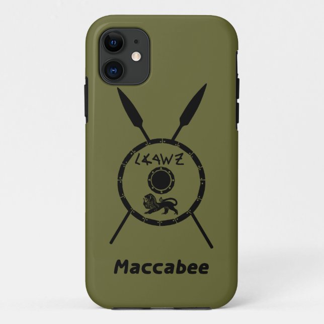 Subdued Maccabee Shield And Spears Case-Mate iPhone Case (Back)