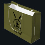 Subdued Maccabee Shield And Spears Large Gift Bag<br><div class="desc">A black military "subdued" style depiction of a Maccabee's shield and two spears. The shield is adorned by a lion and text reading "Yisrael" (Israel) in the Paleo-Hebrew alphabet. Add your own text. The Maccabees were Jewish rebels who freed Judea from the yoke of the Seleucid Empire. Chanukkah is not...</div>