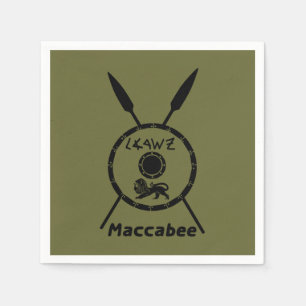 Subdued Maccabee Shield And Spears Napkin
