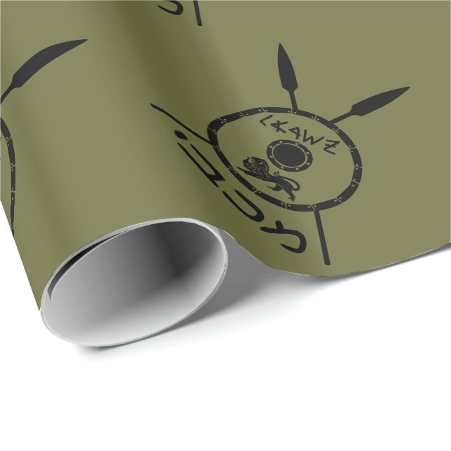 Subdued Maccabee Shield And Spears Wrapping Paper (Roll Corner)