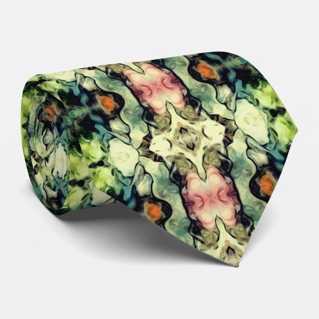 Subdued Multicoloured Pattern Tie (Rolled)