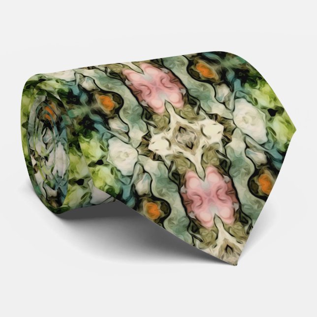 Subdued Multicoloured Pattern Tie (Rolled)