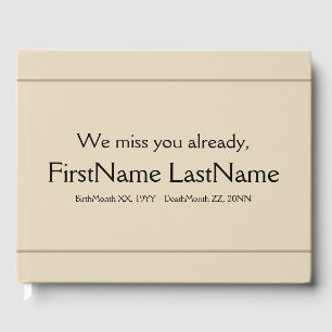 Subdued & Personalized Funeral Guestbook
