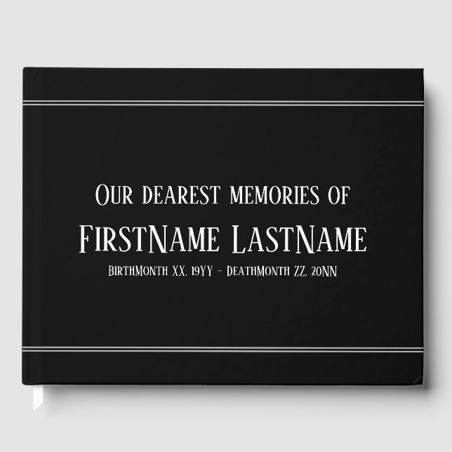 Subdued, Simple Sympathy Guestbook (Front)