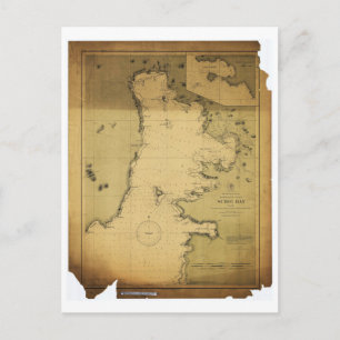 Subig (Subic) Bay Luzon Philippines 1902 Map Postcard