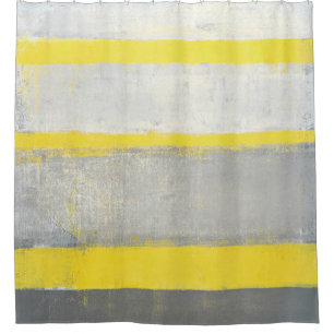 'Subjected' Grey and Yellow Abstract Art