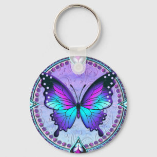 Sublimation Butterfly with Background Keychain