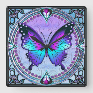 Sublimation Butterfly with Background Square Wall Clock