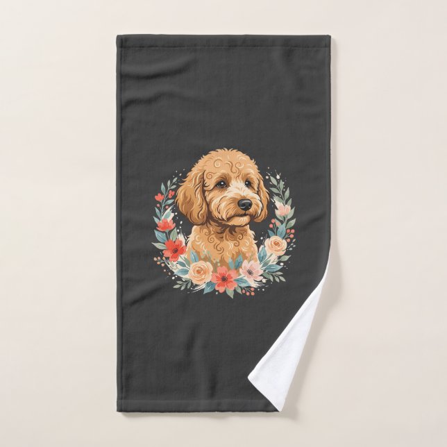 Sublimation ronde de chien floral (Serviette à main)