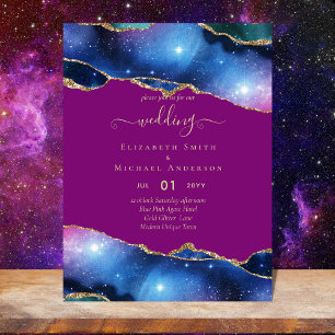 Sublime AGATE Purple Gold Glitter Wedding BUDGET Flyer
