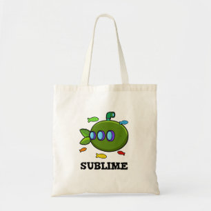 Sublime Funny Submarine Fruit Lime Pun Tote Bag