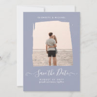 Sublime Minimalist PHOTO Save The Date Dusty Blue