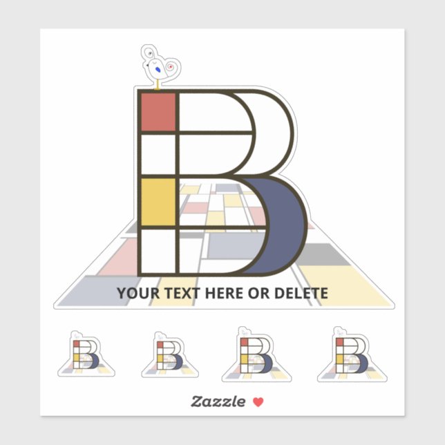 Sublime Neoplasticism Art Monogram. Letter B (Sheet)