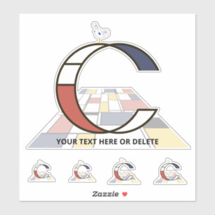 Sublime Neoplasticism Art Monogram. Letter C