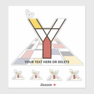 Sublime Neoplasticism Art Monogram. Letter Y