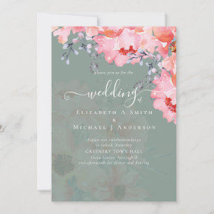 Sublime Pink Blossoms WEDDING SUITE - BUDGET Invitation