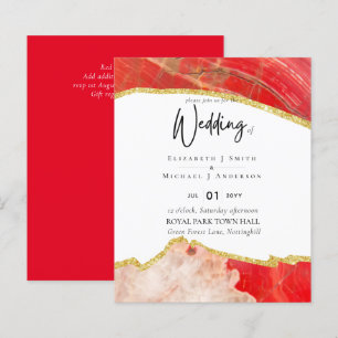Sublime Red Gold Agate Wedding INVITES BUDGET