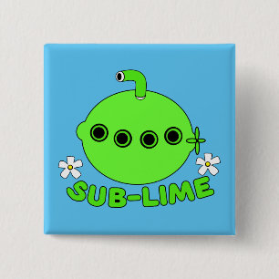 Sublime Sub Lime 2 Inch Square Button