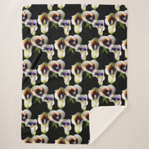 Sublime Watercolor Arum Calla Lilies - a mixed med Sherpa Blanket