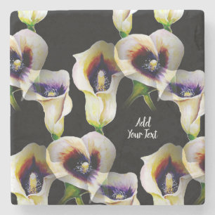 Sublime Watercolor Arum Calla Lilies Stone Coaster