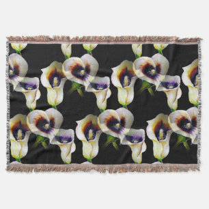 Sublime Watercolor Arum Calla Lilies Throw Blanket