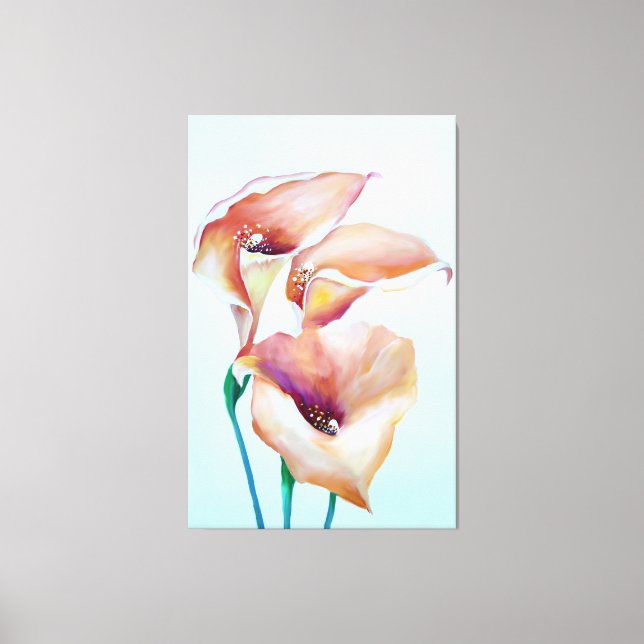 Sublime Watercolor Calla Lilies Canvas Print (Front)
