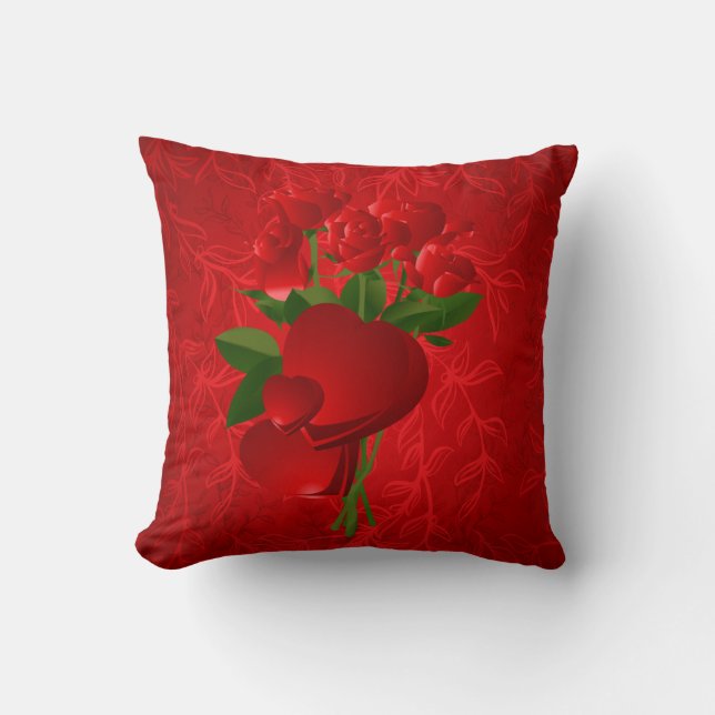 Subliminal Roses & Coeurs American MoJo Coussin (Recto)
