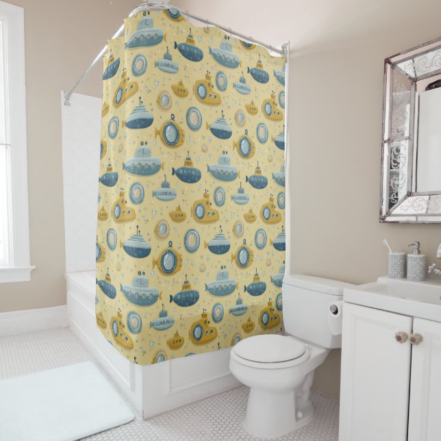Submarine Adventure Kids Bathroom Decor (In Situ)