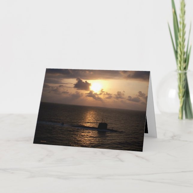 Submarine And Sunset Card (Front)