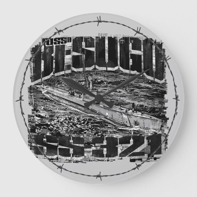 Submarine Besugo Round (Large) Acrylic Wall Clock (Front)