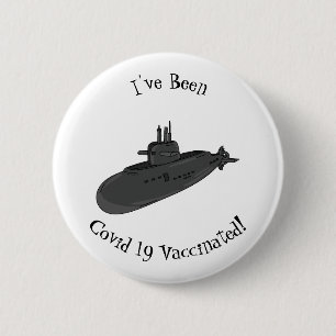 Submarine cartoon illustration 2 inch round button