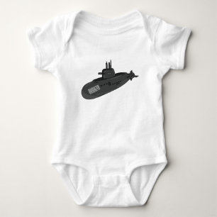 Submarine cartoon illustration baby bodysuit