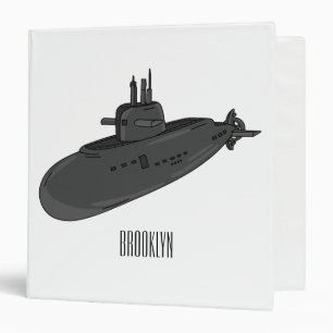 Submarine cartoon illustration binder
