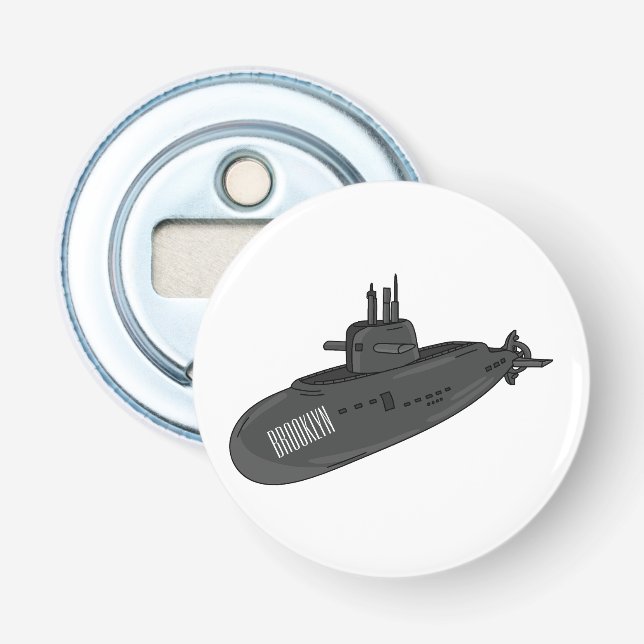 Submarine cartoon illustration  bottle opener (Front)