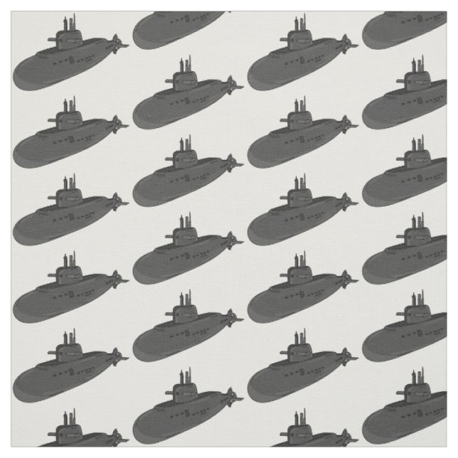 Submarine cartoon illustration fabric (Swatch)
