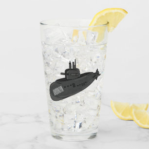 Submarine cartoon illustration glass