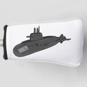 Submarine cartoon illustration golf head cover