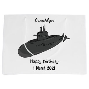Submarine cartoon illustration large gift bag