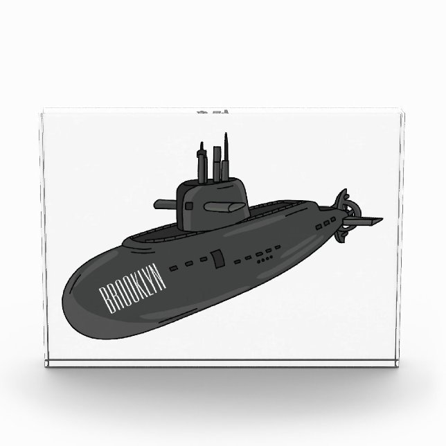 Submarine cartoon illustration photo block (Front)