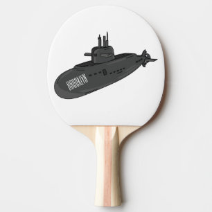 Submarine cartoon illustration ping pong paddle