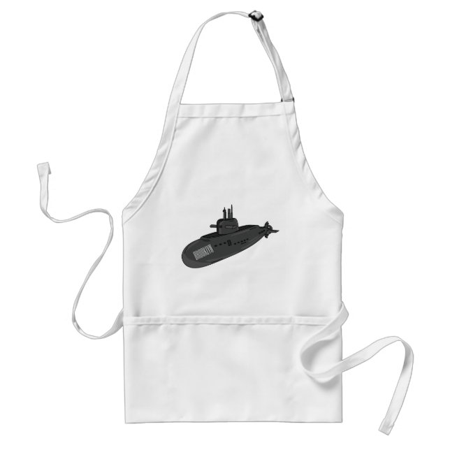 Submarine cartoon illustration standard apron (Front)