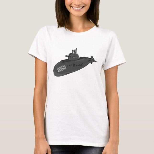 Submarine cartoon illustration T-Shirt (Front)