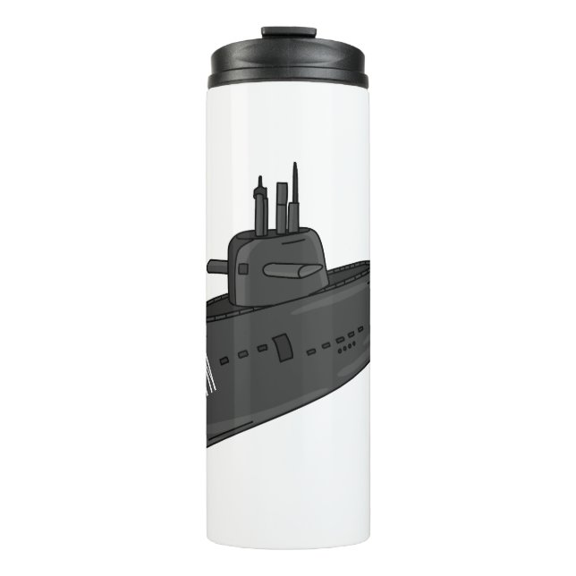 Submarine cartoon illustration thermal tumbler (Front)