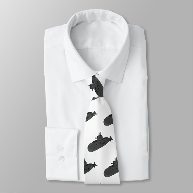 Submarine cartoon illustration tie (Tied)